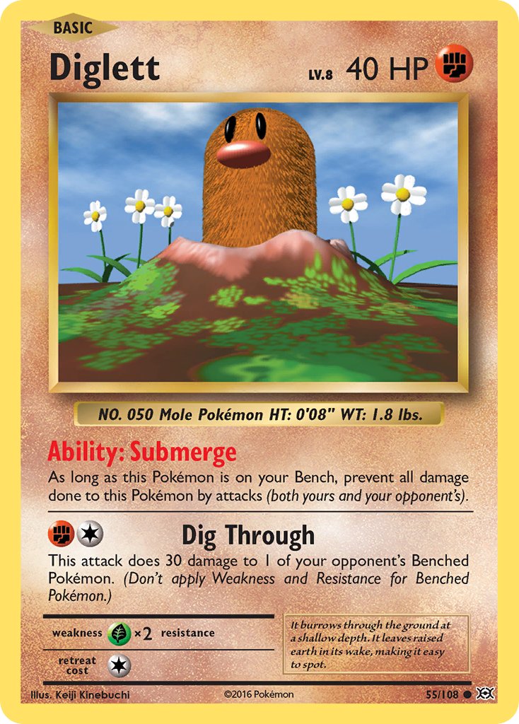 (055/108) Pokemon TCG Evolutions Single: Diglett Common