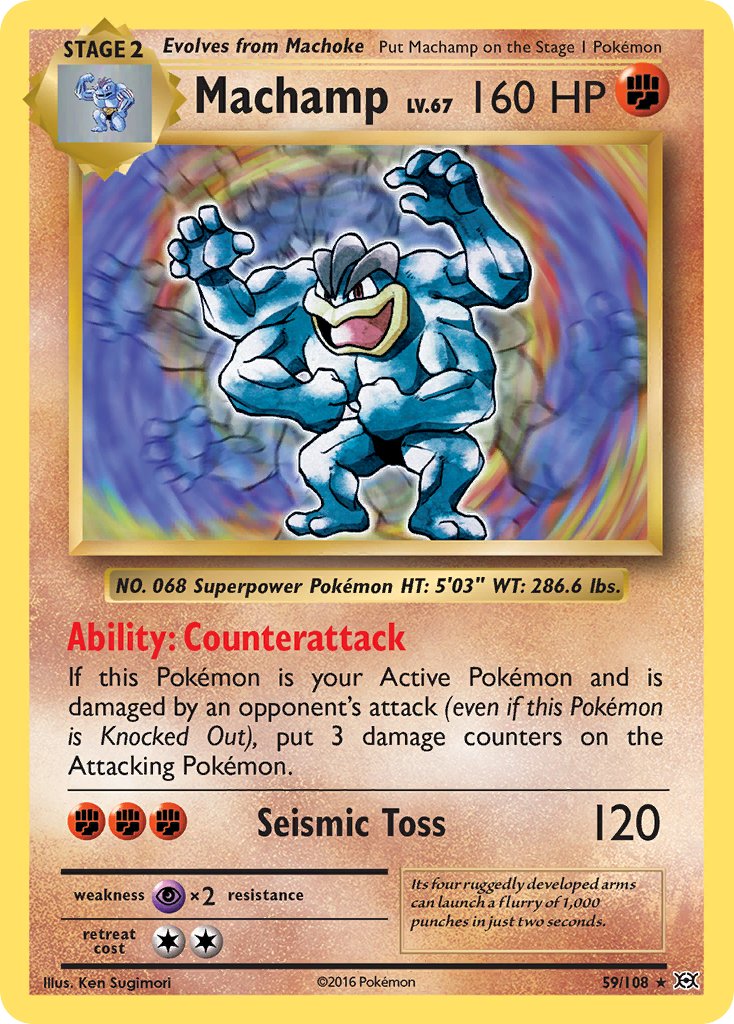 (059/108) Pokemon TCG Evolutions Single: Machamp Holo Rare