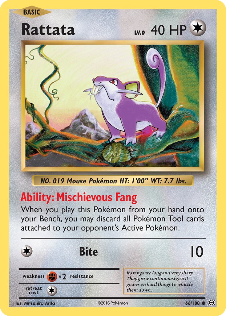 (066/108) Pokemon TCG Evolutions Single: Rattata Common