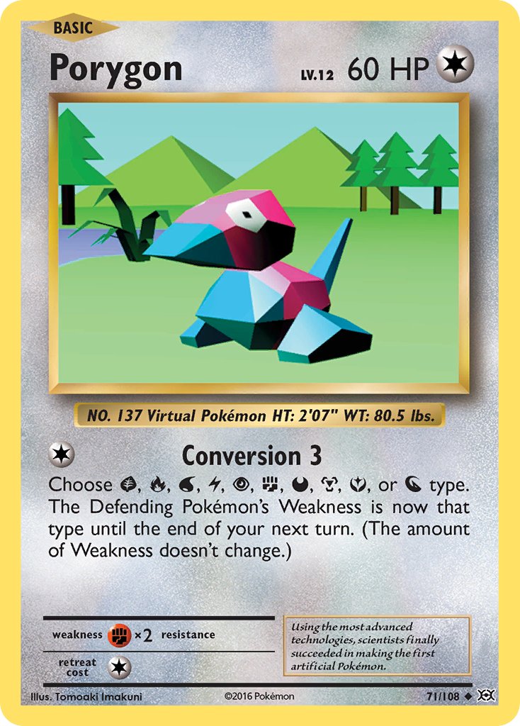 (071/108) Pokemon TCG Evolutions Single: Porygon Reverse Holo Uncommon