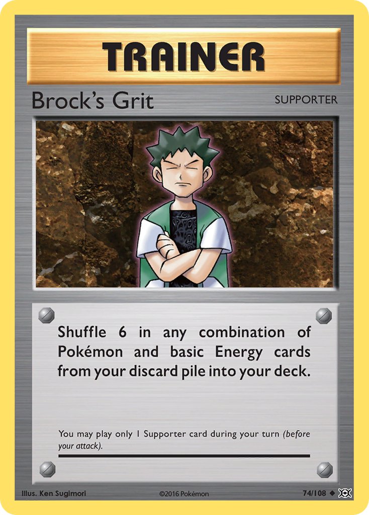 (074/108) Pokemon TCG Evolutions Single: Brock's Grit Uncommon