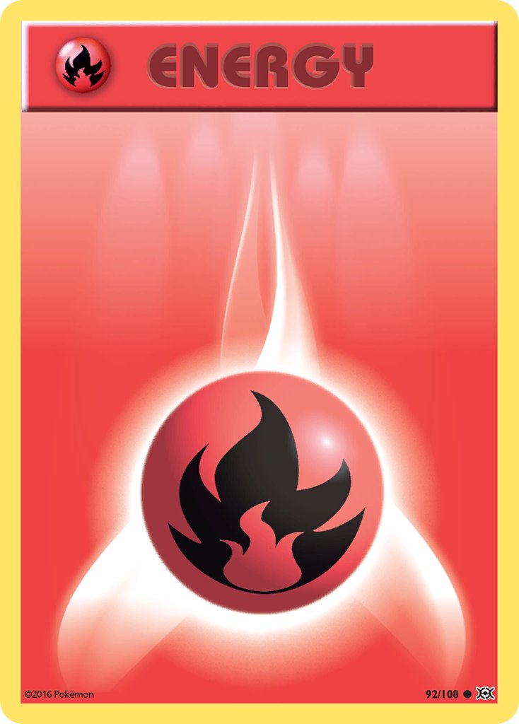 (092/108) Pokemon TCG Evolutions Single: Fire Energy Common