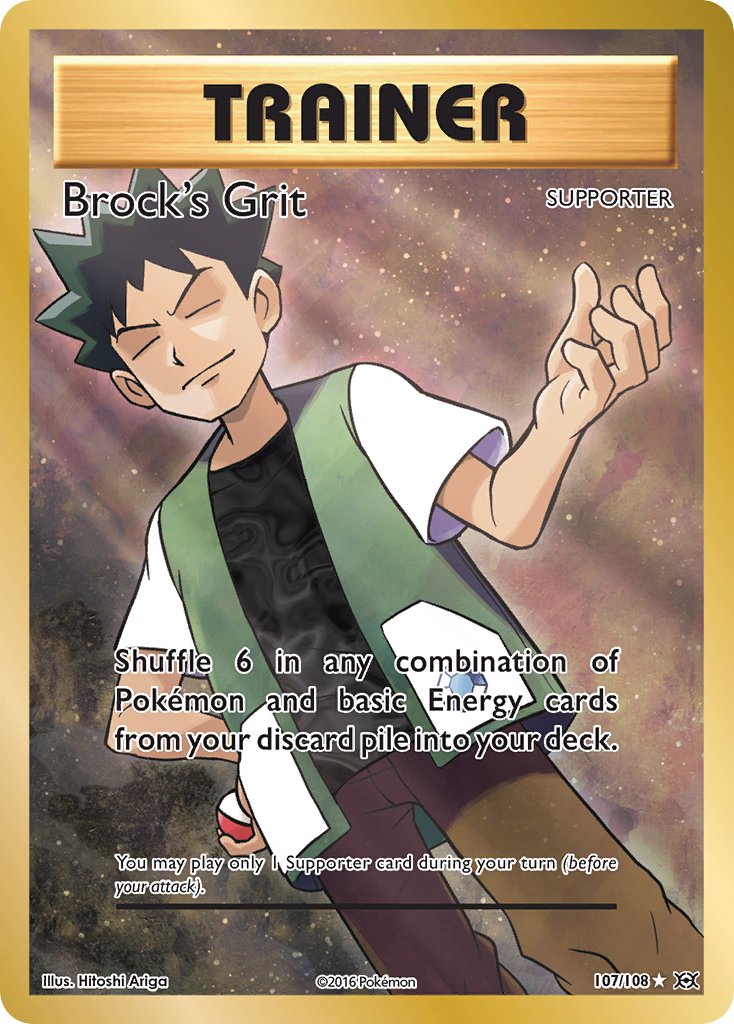 (107/108) Pokemon TCG Evolutions Single: Brock's Grit Ultra Rare