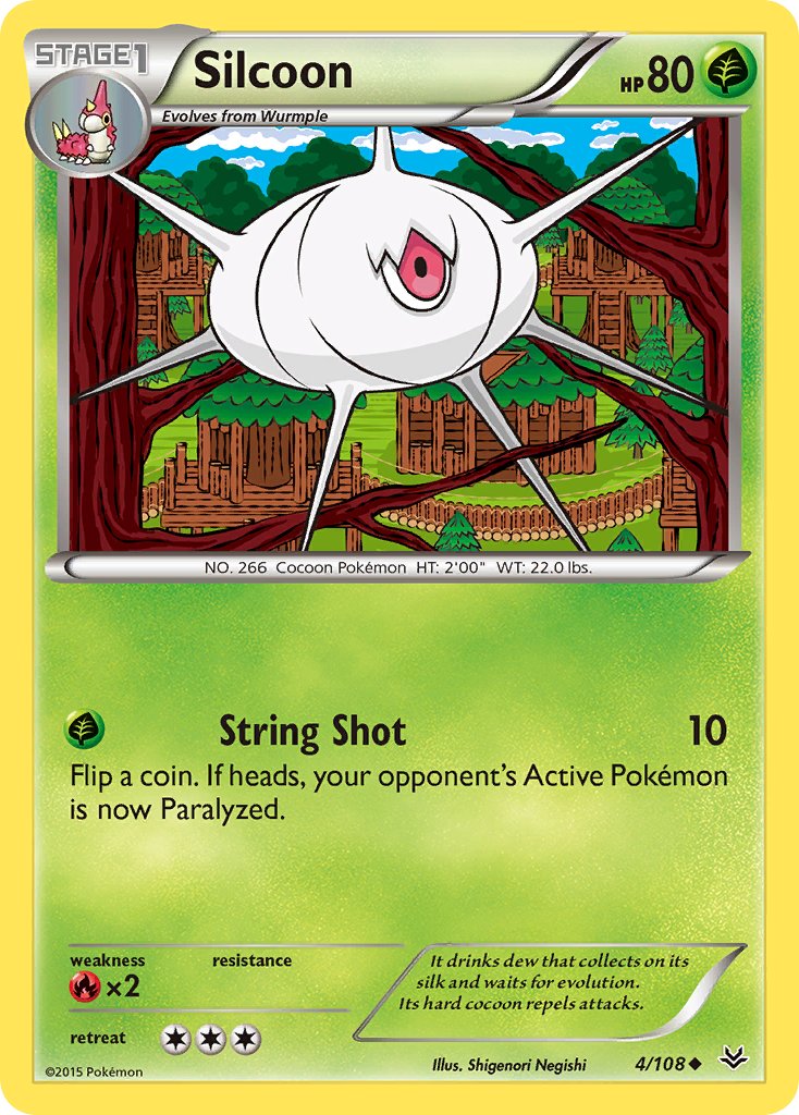 (004/108) Pokemon TCG Roaring Skies Single: Silcoon Uncommon