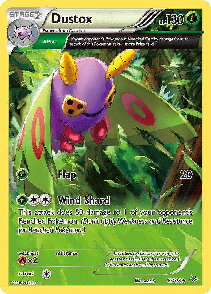 (008/108) Pokemon TCG Roaring Skies Single: Dustox Rare