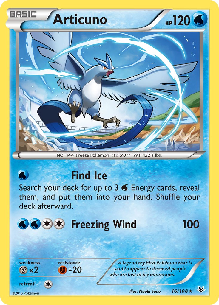 (016/108) Pokemon TCG Roaring Skies Single: Articuno Rare