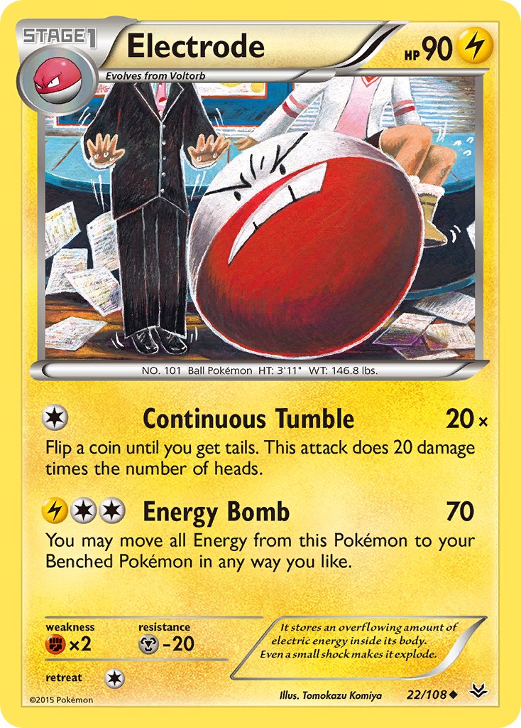 (022/108) Pokemon TCG Roaring Skies Single: Electrode Reverse Holo Uncommon