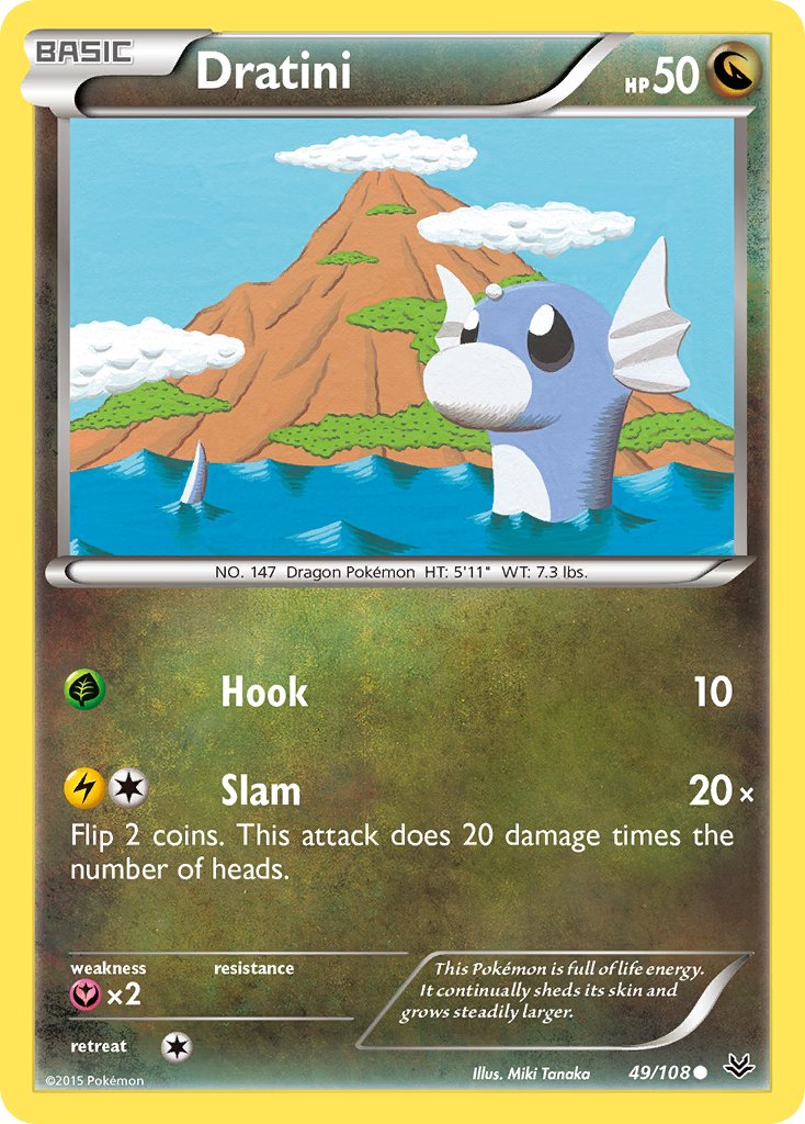 (049/108) Pokemon TCG Roaring Skies Single: Dratini Reverse Holo Common