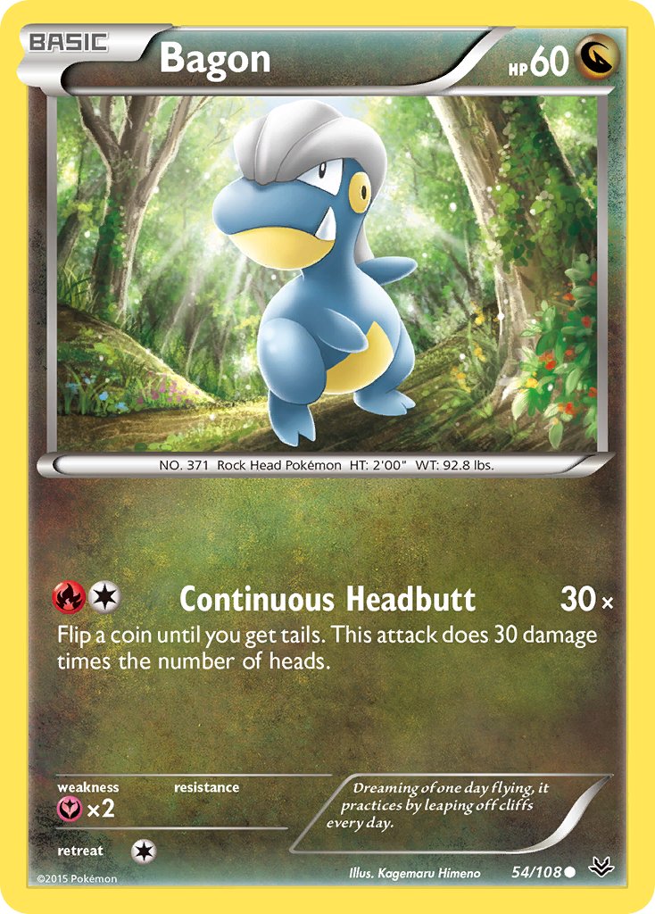 (054/108) Pokemon TCG Roaring Skies Single: Bagon Reverse Holo Common