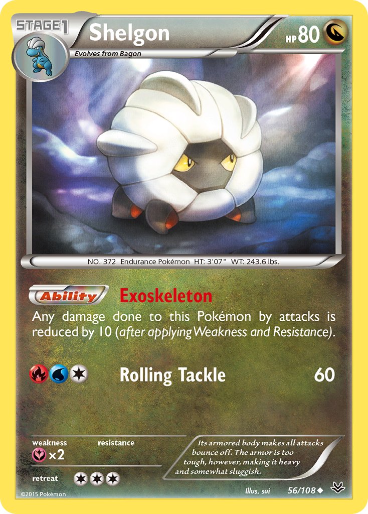 (056/108) Pokemon TCG Roaring Skies Single: Shelgon Uncommon