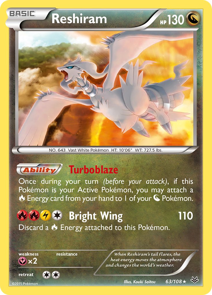 (063/108) Pokemon TCG Roaring Skies Single: Reshiram Holo Rare