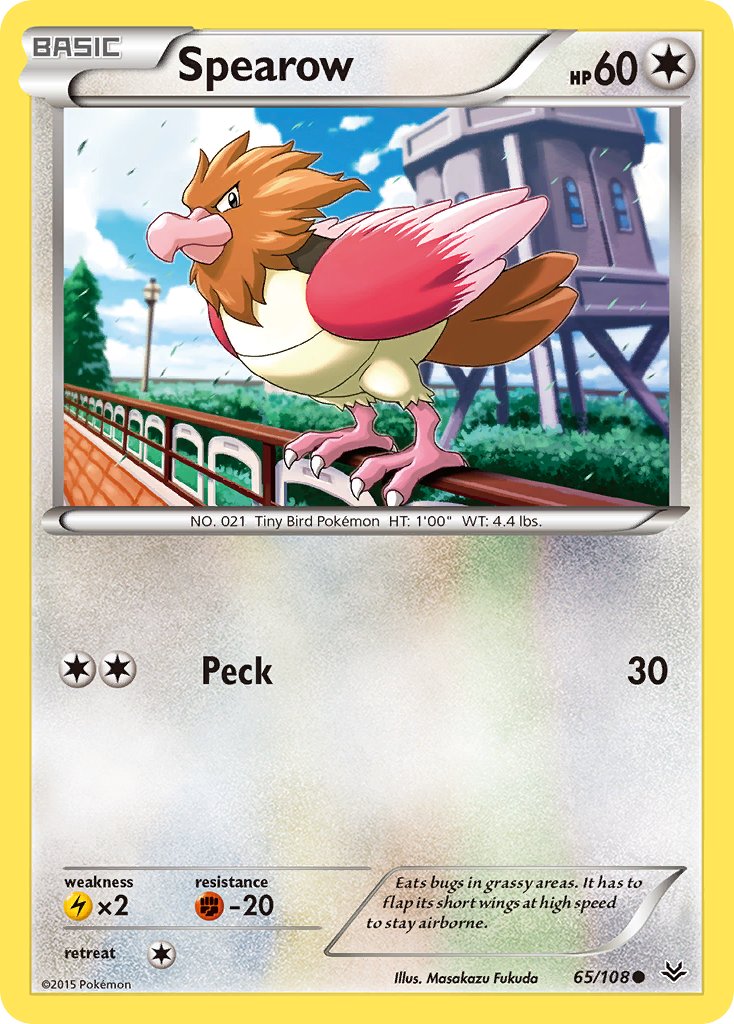 (065/108) Pokemon TCG Roaring Skies Single: Spearow Reverse Holo Common
