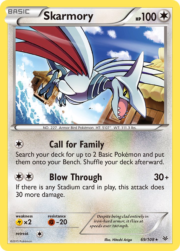 (069/108) Pokemon TCG Roaring Skies Single: Skarmory Rare