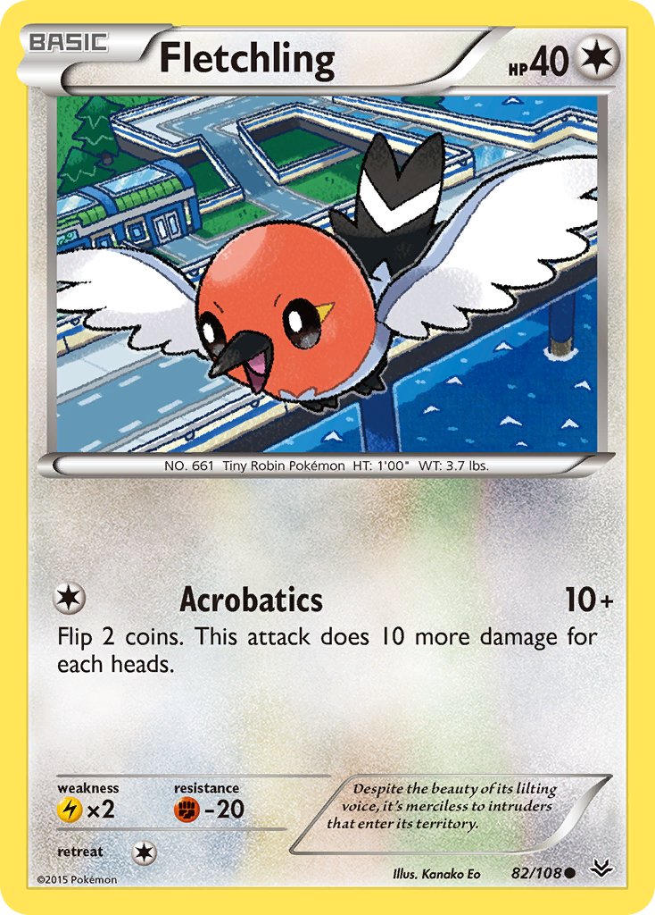 (082/108) Pokemon TCG Roaring Skies Single: Fletchling Reverse Holo Common