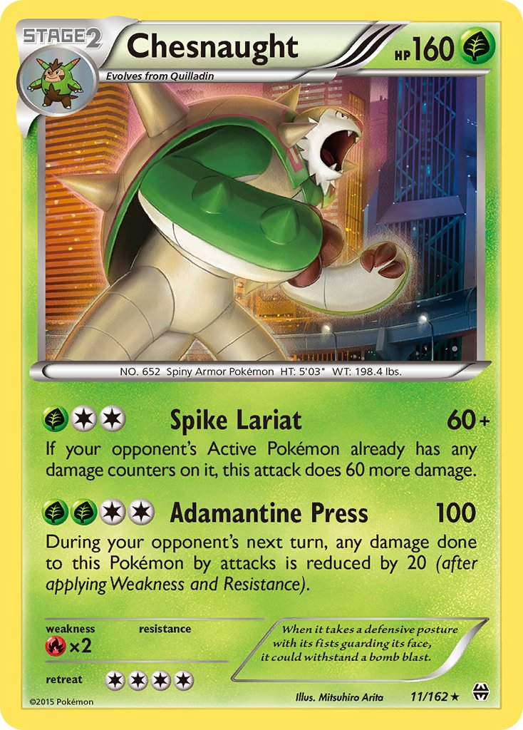 (011/162) Pokemon TCG BREAKthrough Single: Chesnaught Holo Rare
