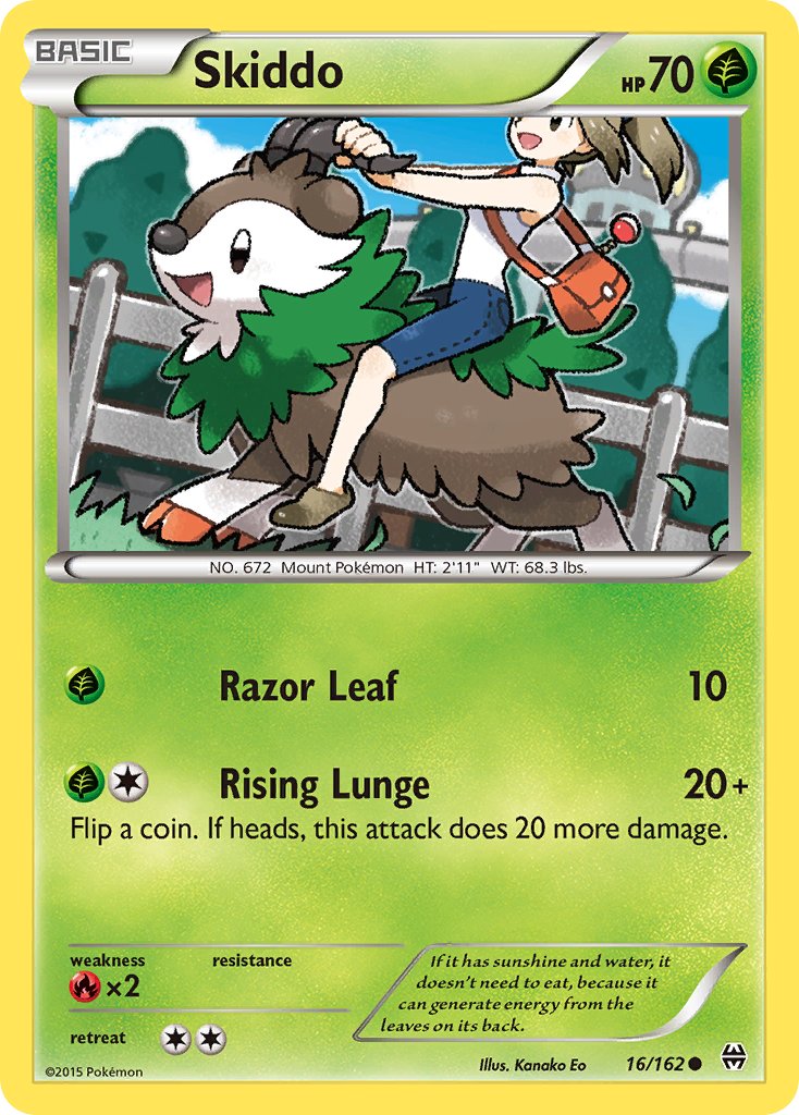 (016/162) Pokemon TCG BREAKthrough Single: Skiddo Reverse Holo Common