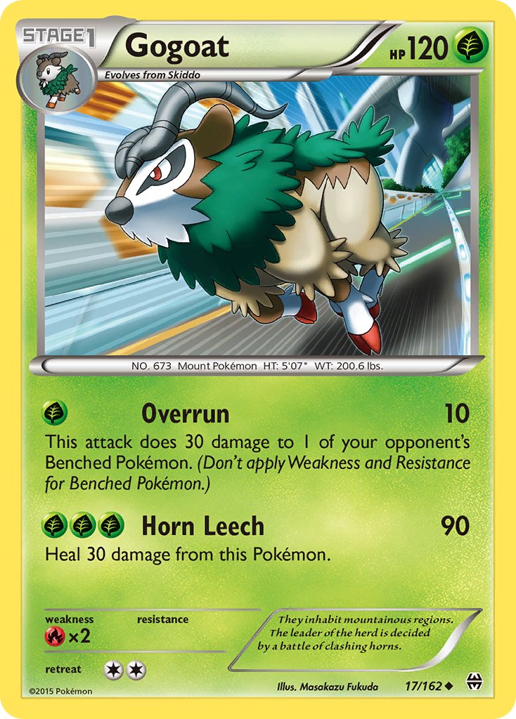 (017/162) Pokemon TCG BREAKthrough Single: Gogoat Reverse Holo Uncommon