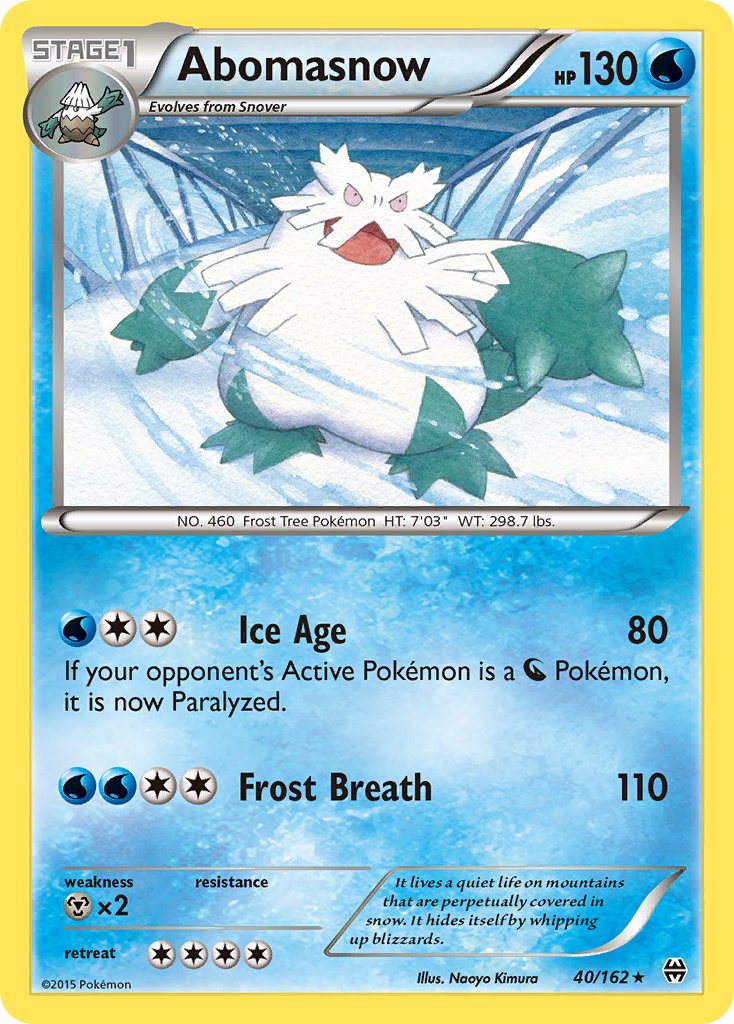 (040/162) Pokemon TCG BREAKthrough Single: Abomasnow Rare