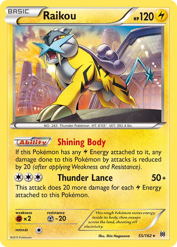 (055/162) Pokemon TCG BREAKthrough Single: Raikou Reverse Holo Holo Rare