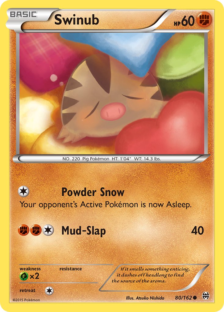 (080/162) Pokemon TCG BREAKthrough Single: Swinub Reverse Holo Common