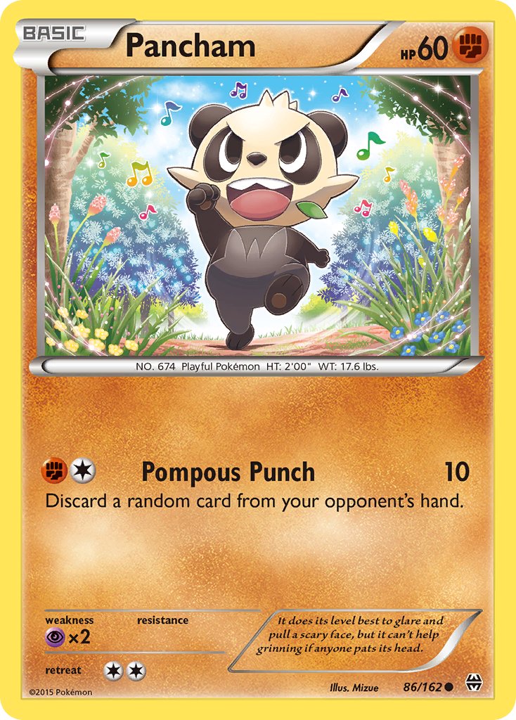 (086/162) Pokemon TCG BREAKthrough Single: Pancham Reverse Holo Common