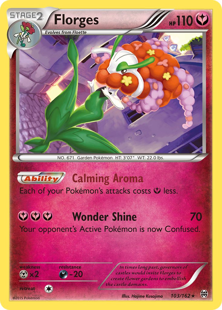 (103/162) Pokemon TCG BREAKthrough Single: Florges Reverse Holo Rare