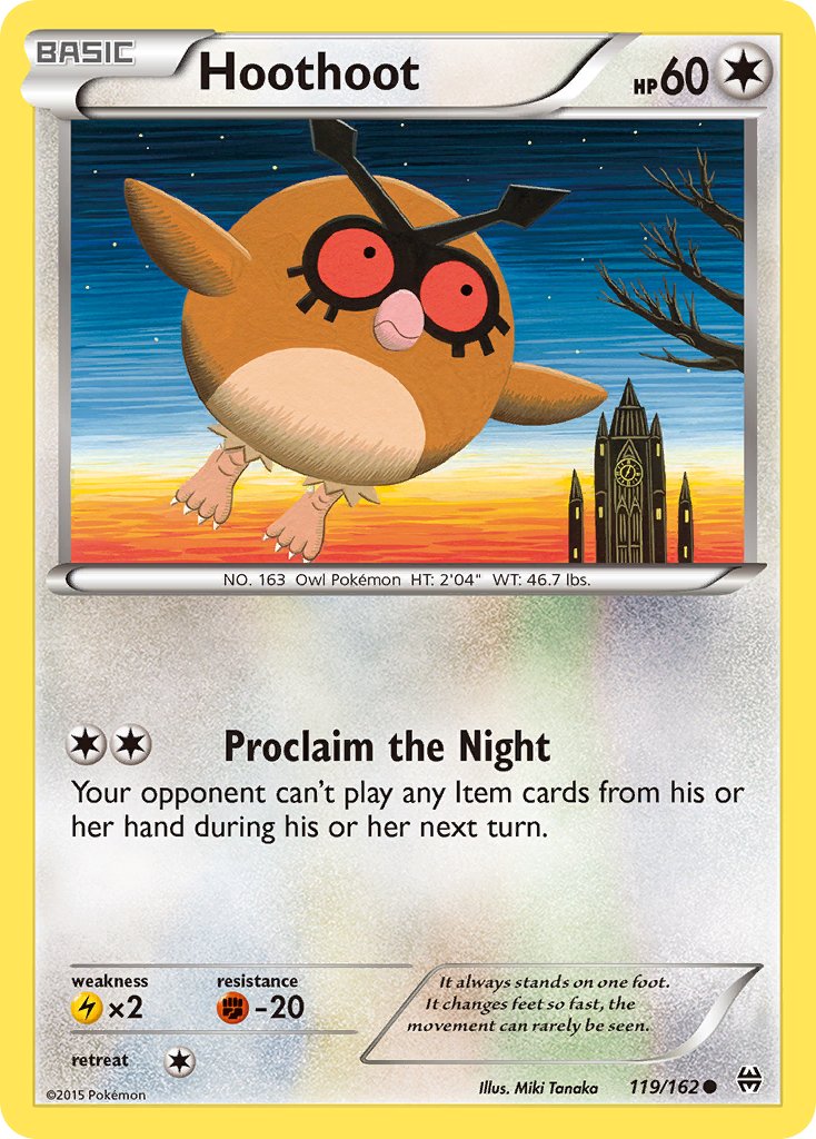 (119/162) Pokemon TCG BREAKthrough Single: Hoothoot Common