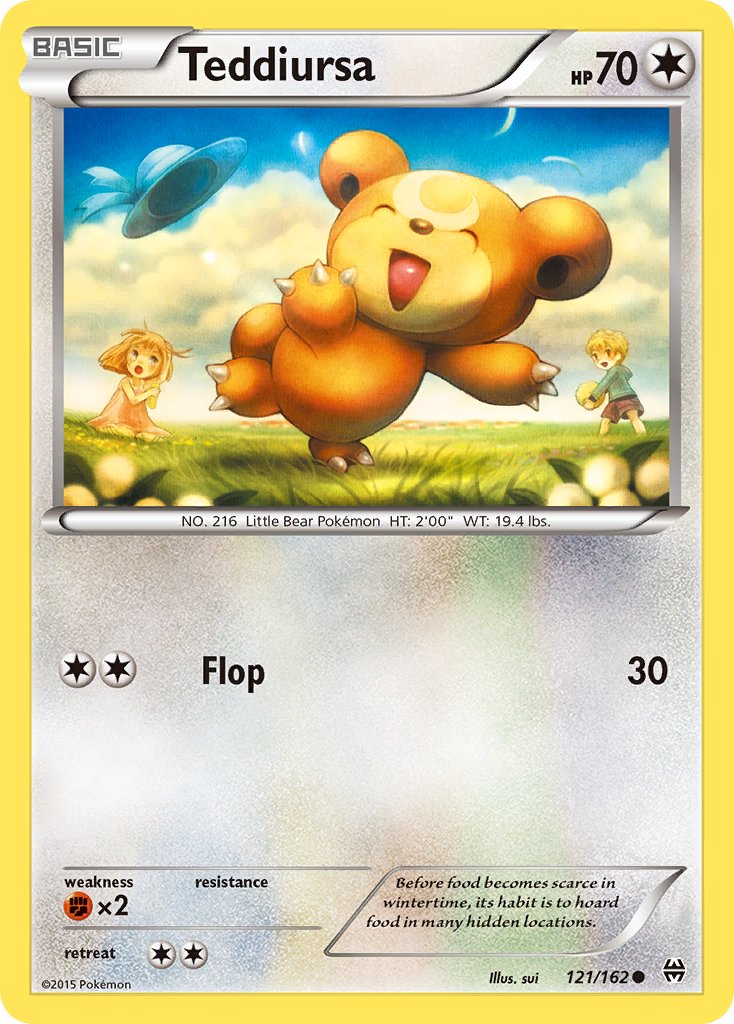 (121/162) Pokemon TCG BREAKthrough Single: Teddiursa Reverse Holo Common