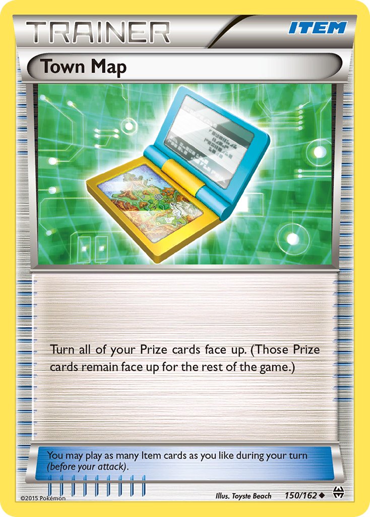 (150/162) Pokemon TCG BREAKthrough Single: Town Map Reverse Holo Uncommon