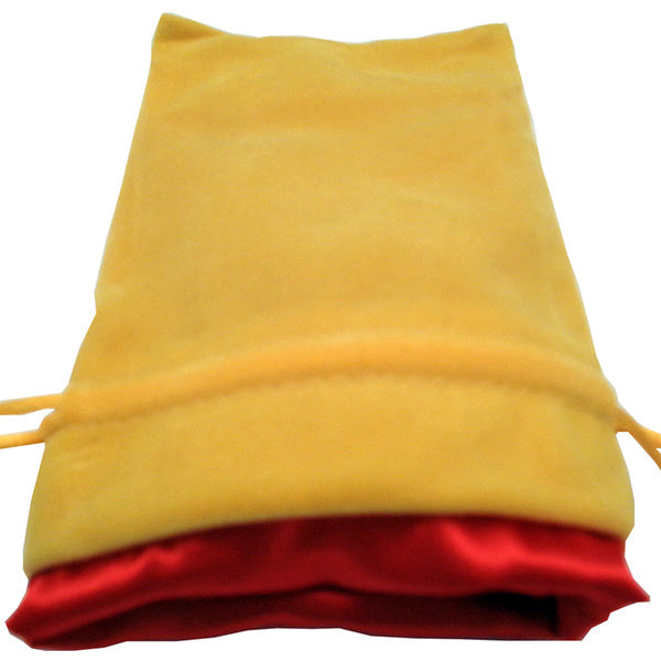 Fanroll: Small Velvet Dice Bag: Gold w/ Red Satin