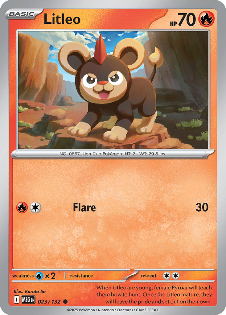 (023/MEG) Pokemon TCG Mega Evolution Single: Litleo Common