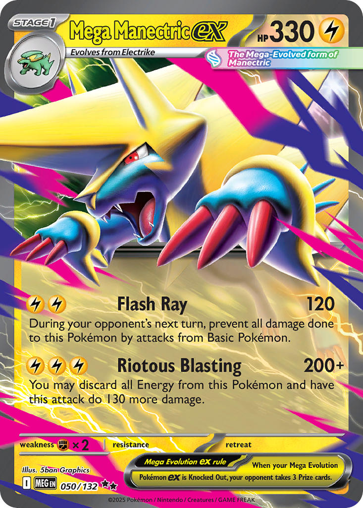(050/MEG) Pokemon TCG Mega Evolution Single: Mega Manectric ex Double Rare
