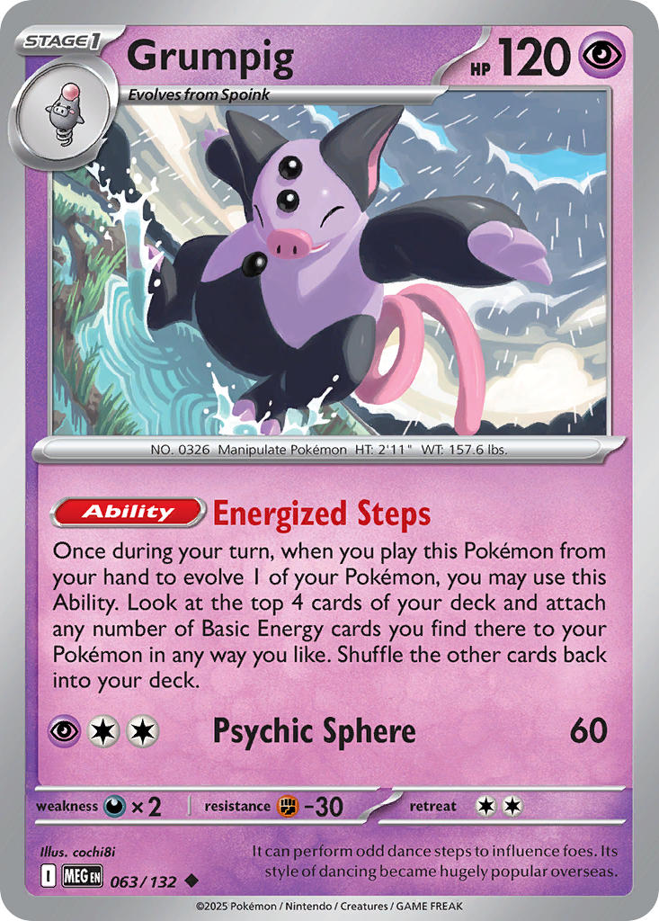 (063/MEG) Pokemon TCG Mega Evolution Single: Grumpig Uncommon