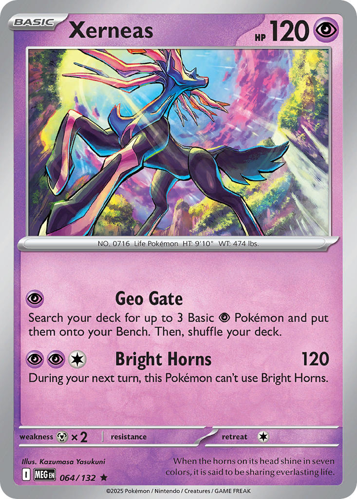(064/MEG) Pokemon TCG Mega Evolution Single: Xerneas Reverse Holo Rare