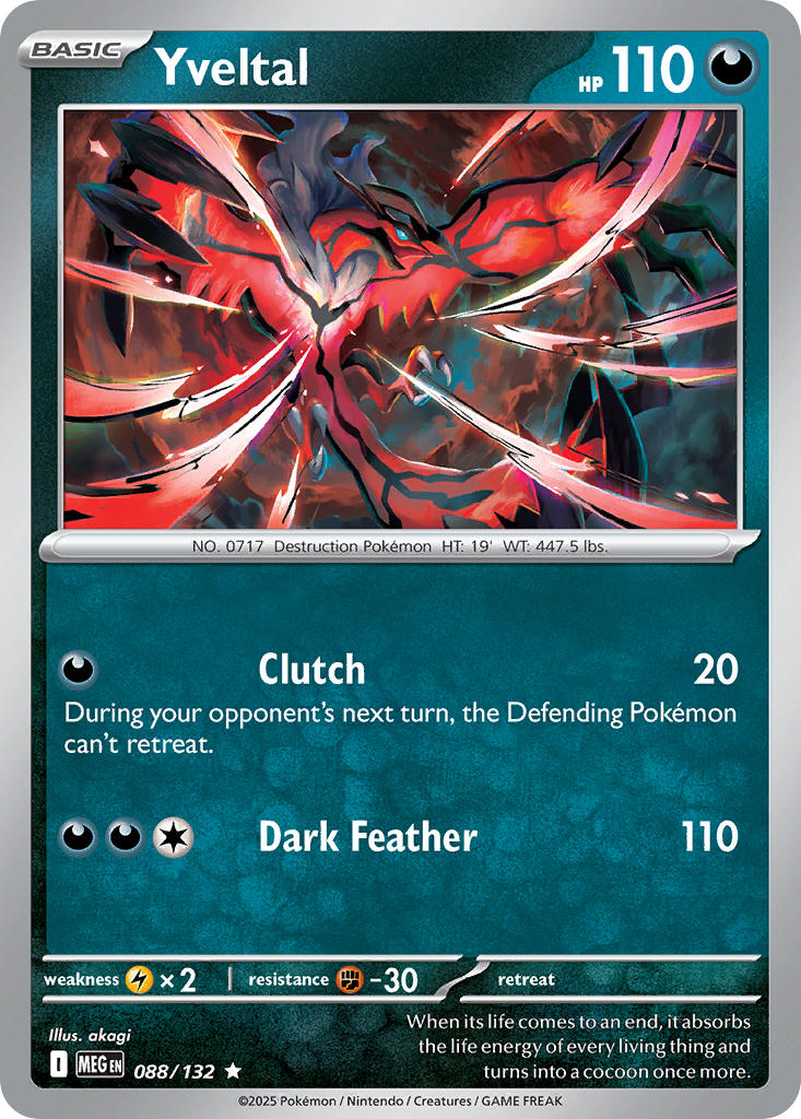 (088/MEG) Pokemon TCG Mega Evolution Single: Yveltal Rare