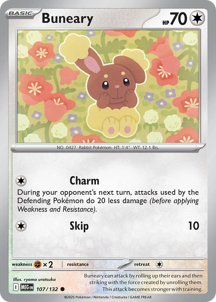 (107/MEG) Pokemon TCG Mega Evolution Single: Buneary Common