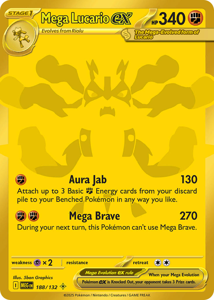 (188/MEG) Pokemon TCG Mega Evolution Single: Mega Lucario ex Secret Rare