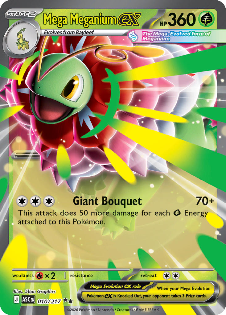 (010/217) Pokemon TCG Ascended Heroes Single: Mega Meganium ex Double Rare