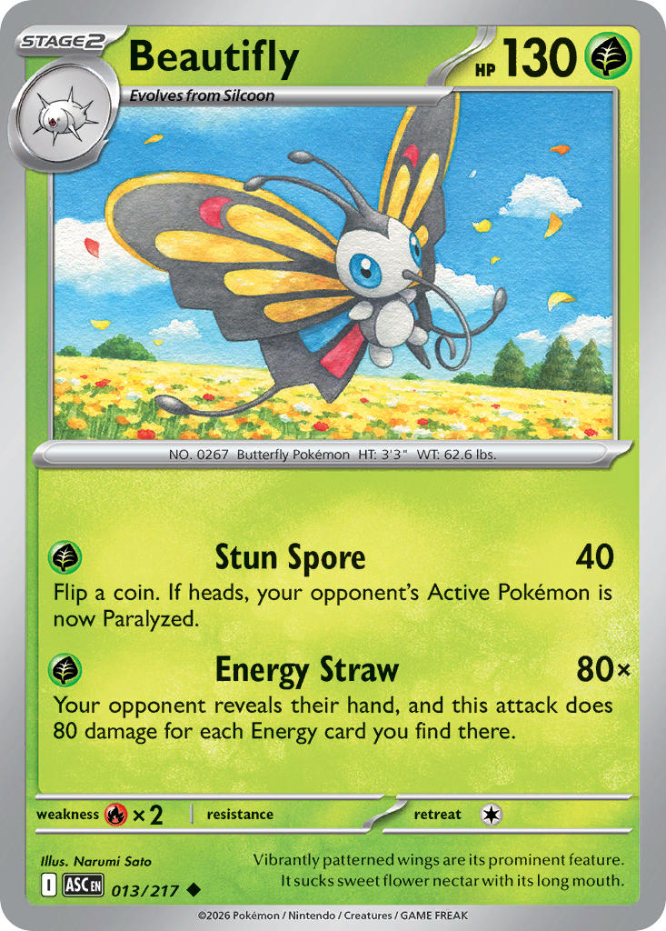 (013/217) Pokemon TCG Ascended Heroes Single: Beautifly Uncommon