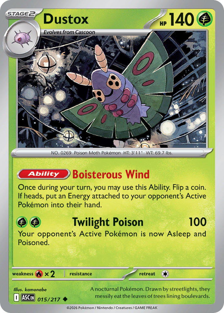 (015/217) Pokemon TCG Ascended Heroes Single: Dustox Uncommon
