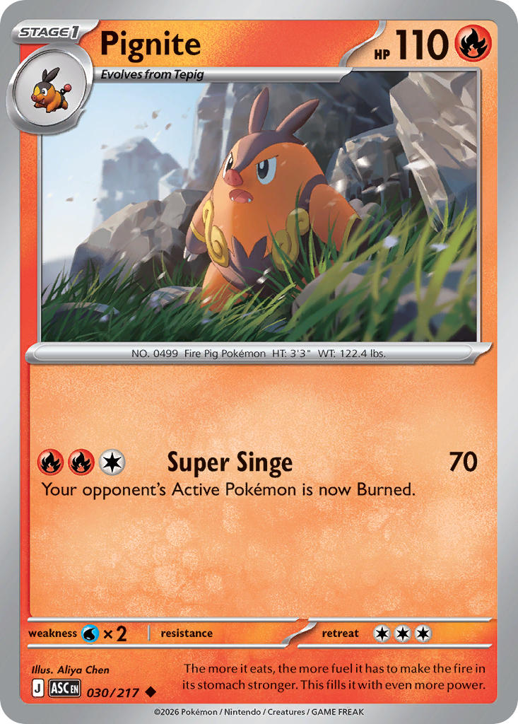 (030/217) Pokemon TCG Ascended Heroes Single: Pignite Uncommon