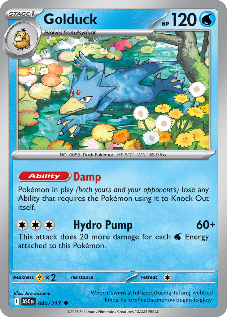 (040/217) Pokemon TCG Ascended Heroes Single: Golduck Uncommon