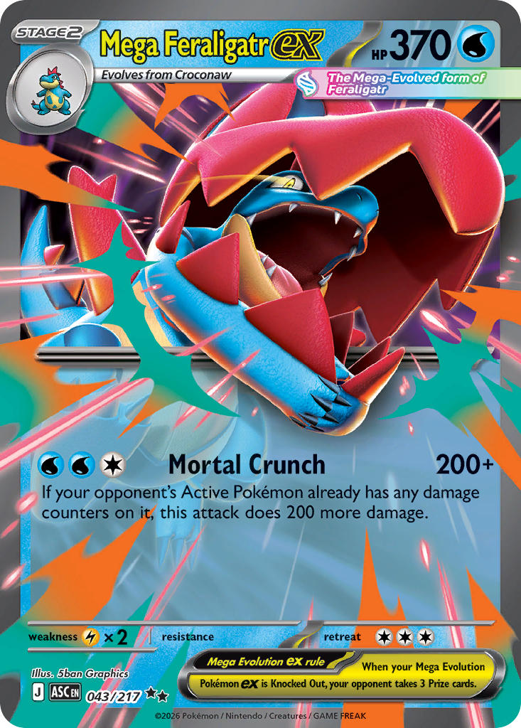 (043/217) Pokemon TCG Ascended Heroes Single: Mega Feraligatr ex Double Rare