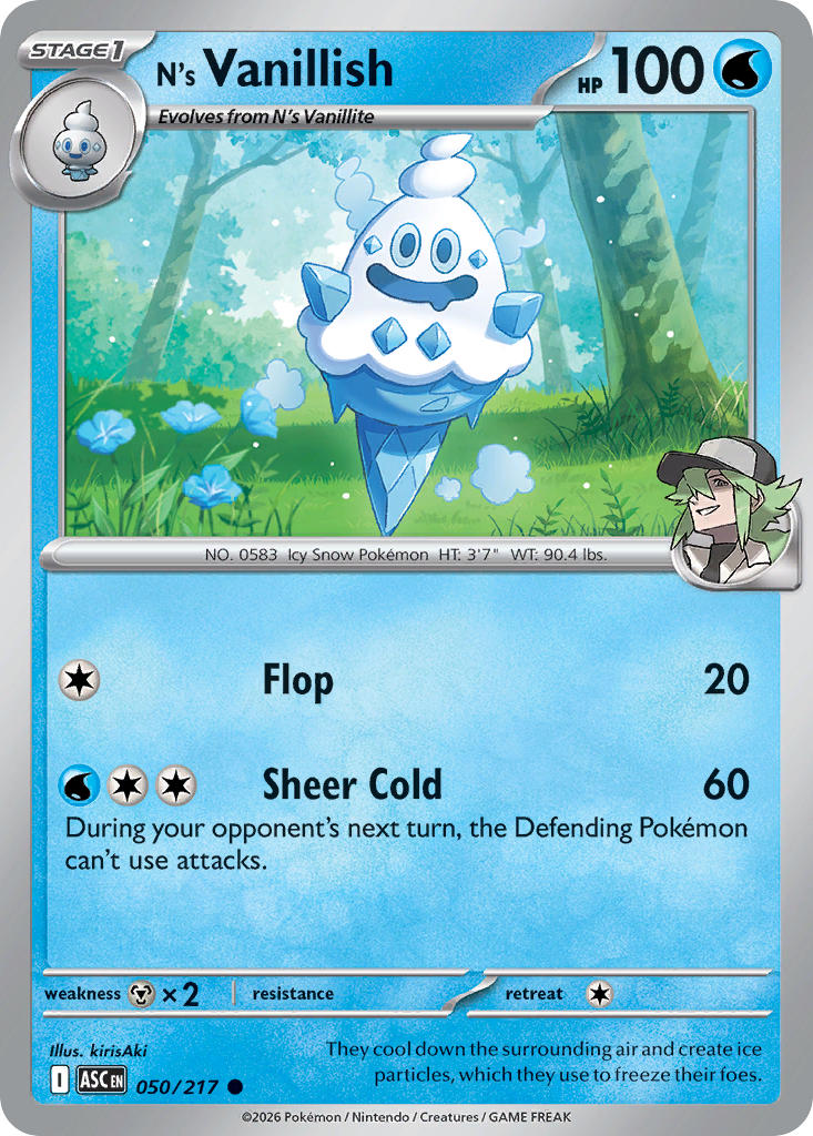 (050/217) Pokemon TCG Ascended Heroes Single: N's Vanillish Common