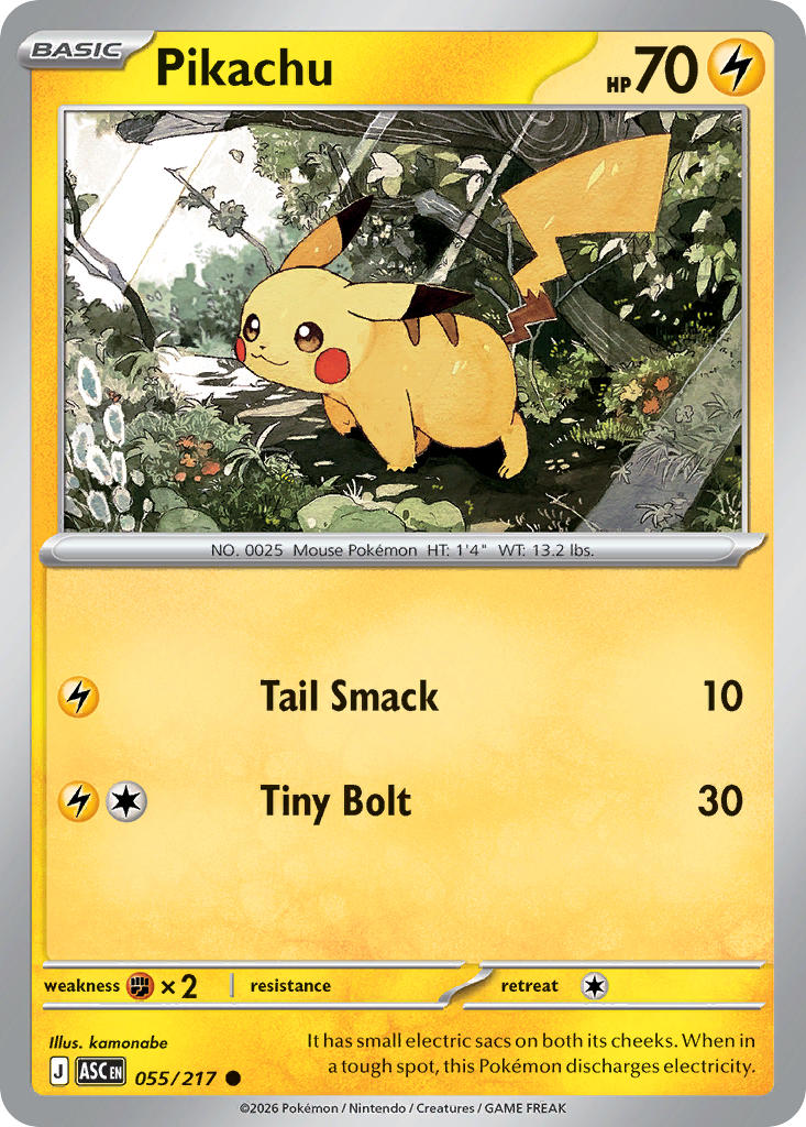 (055/217) Pokemon TCG Ascended Heroes Single: Pikachu Common