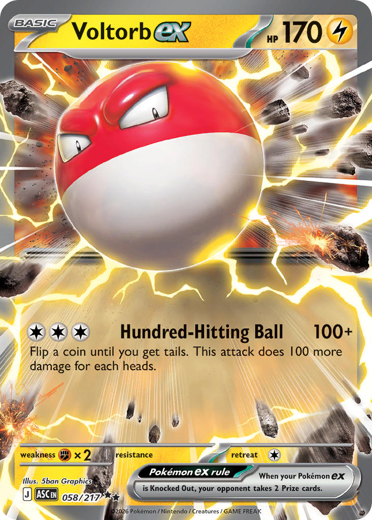 (058/217) Pokemon TCG Ascended Heroes Single: Voltorb ex Double Rare
