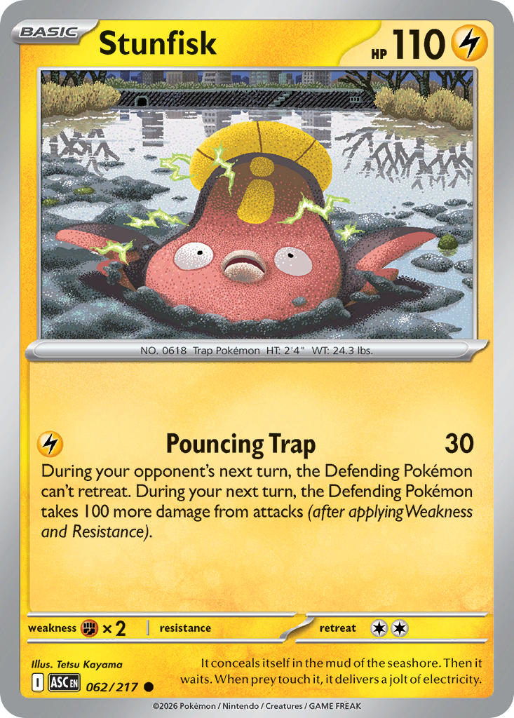 (062/217) Pokemon TCG Ascended Heroes Single: Stunfisk Common