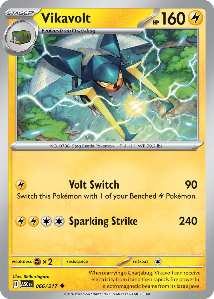 (066/217) Pokemon TCG Ascended Heroes Single: Vikavolt Uncommon