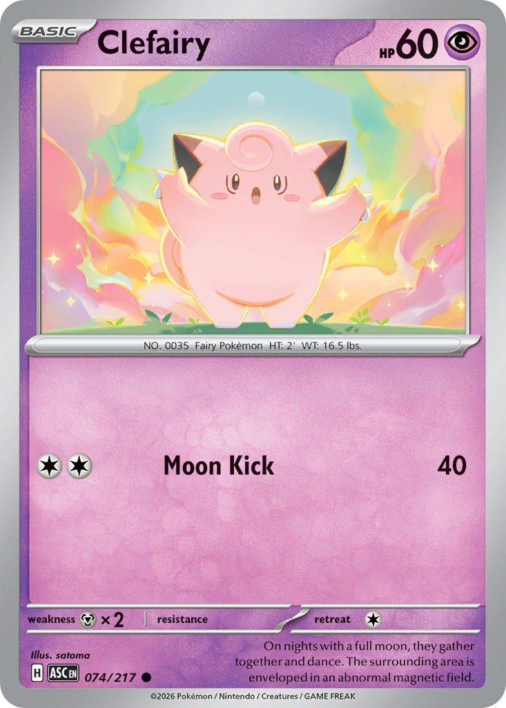 (074/217) Pokemon TCG Ascended Heroes Single: Clefairy Common