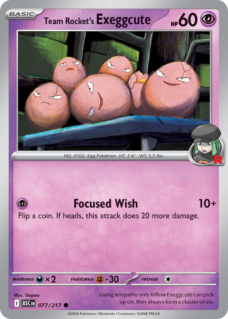 (077/217) Pokemon TCG Ascended Heroes Single: Team Rocket's Exeggcute Common